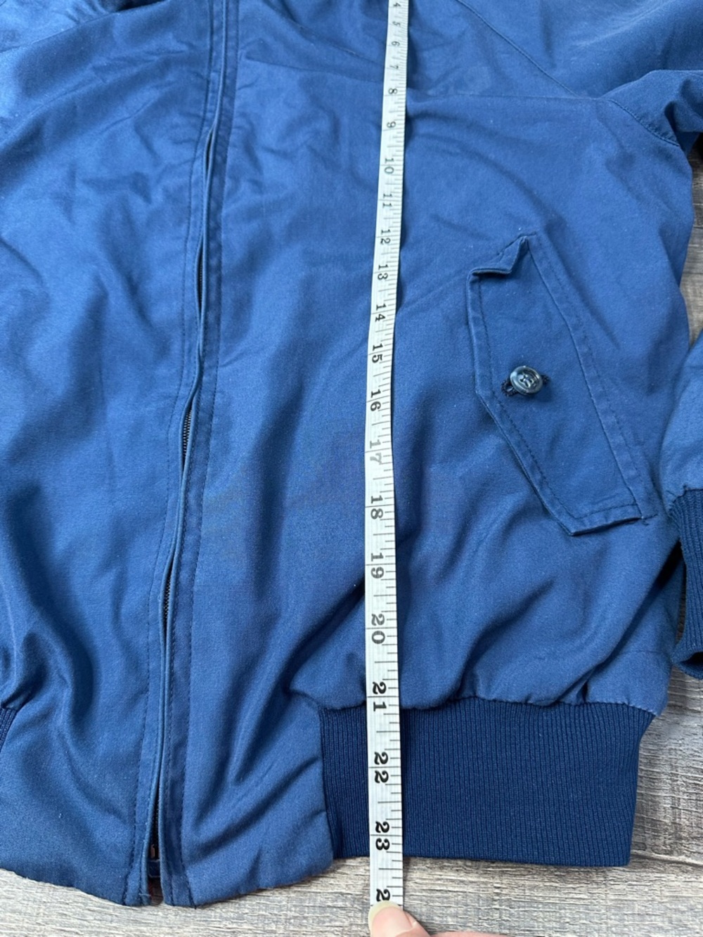 Vintage Baracuta Navy Bomber Jacket with Tartan Lining Button Collar Men’s 40R - Picture 14 of 16